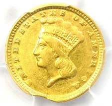 1859-D Indian Gold Dollar G$1 - Certified PCGS XF Detail - Rare Dahlonega Coin!