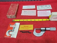L.S.STARRETT MICROMETER 216FL 0-1" DIGITAL .001 W/FRICTION THIMBLE W/BOX VTG USA