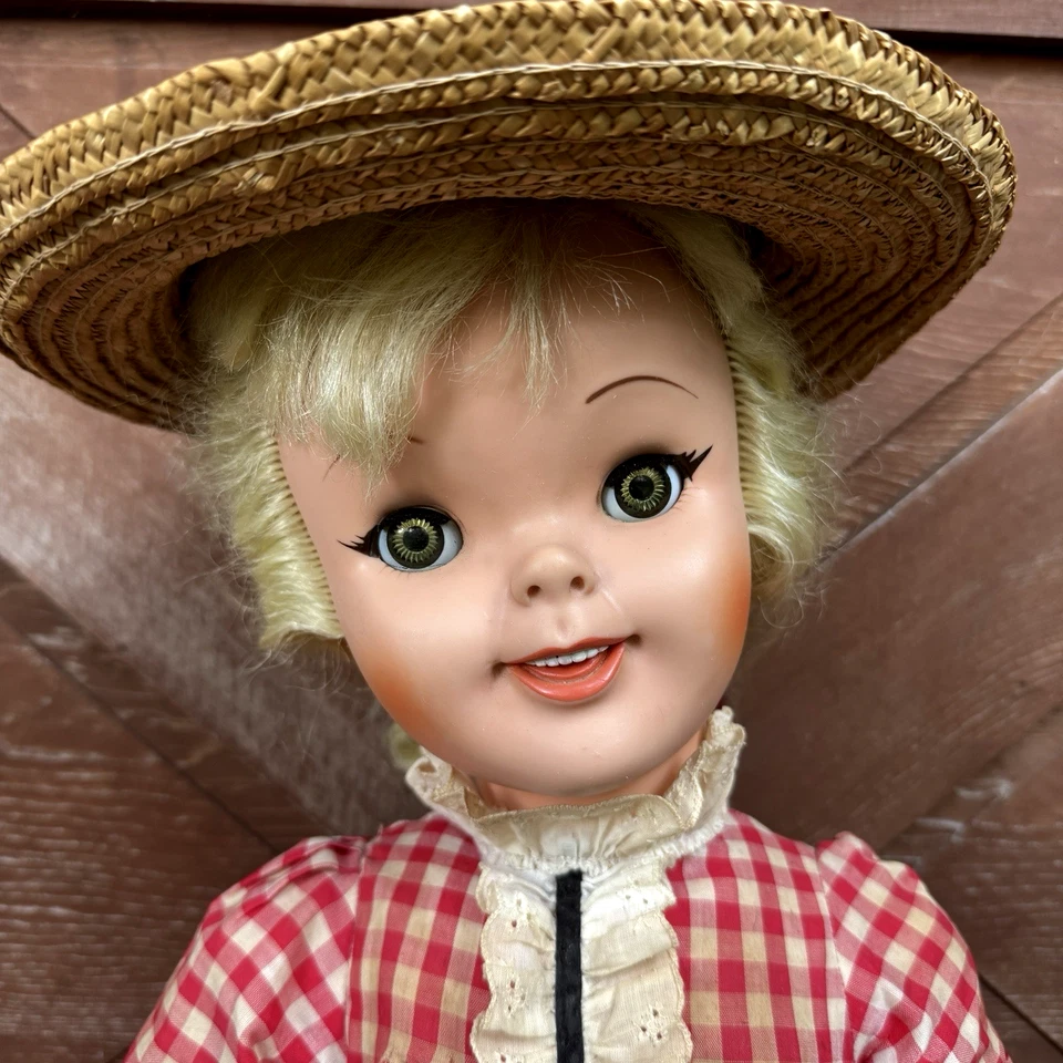 Muñeca de colección Pollyanna Playpal Walt Disney Uneeda 30" con sombrero ojos dormidos EE. UU. Foto 2 de 4