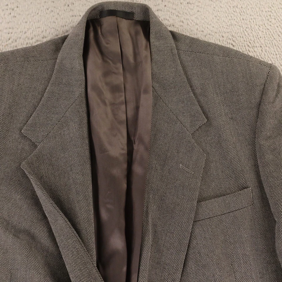 Chaqueta de Tweed de Colección L 44R Gris Espiga 100% Lana Blazer Abrigo Deportivo Hecho en EE. UU. Foto 2 de 4