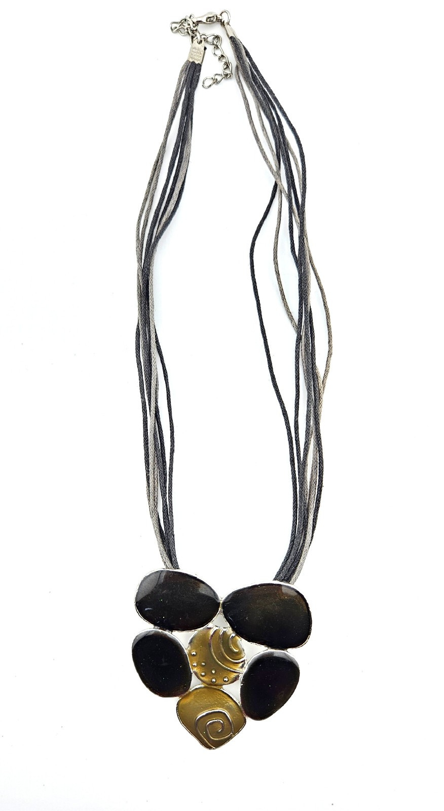 Statement Necklace Triangle Shaped Pendant 6 Brow… - image 4