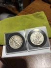 1942-1944 walking liberty half dollar coin silver two lots