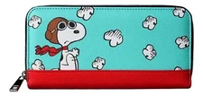 Snoopy Flying Ace Themed Women's Zip Around Clutch Wallet