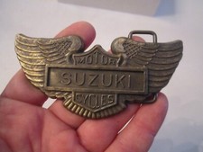 VINTAGE SUZUKI MOTOR CYCLES BELT BUCKLE - BOX GW 4
