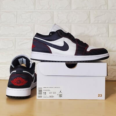 Air Jordan 1 Low SE Utility Womens Sz 11 / Mens Sz 9.5 White Black DD9337-106