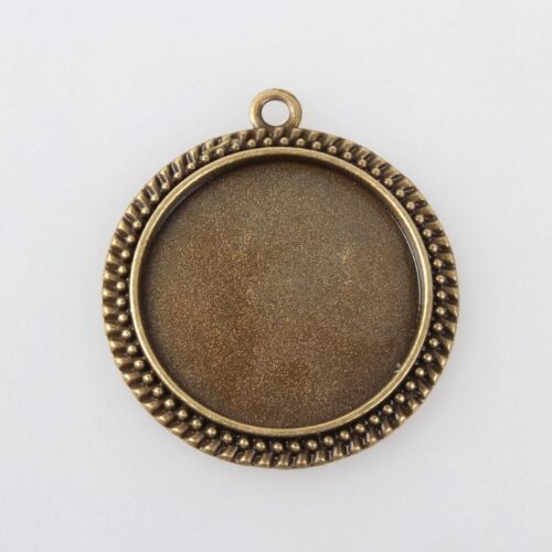Antik Bronze Flach Rund Tablett Anhänger Cabochon Rohling Einfassung Nickelfrei - Bild 91 von 108