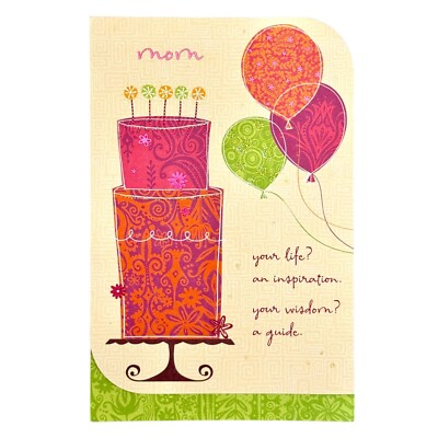 Loving BIRTHDAY Card FOR MOM, Inspiration Cake Balloons by American Greetings + 