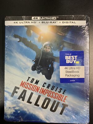 Mission Impossible Fallout Steelbook 4K+Blu-ray+Digital (Brand New)