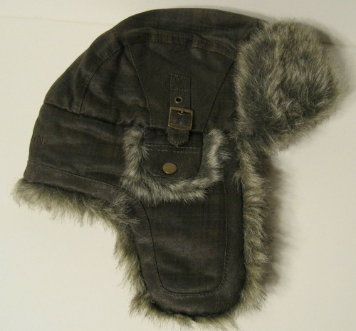 STETSON brown plaid tone BOMBER TRAPPER 