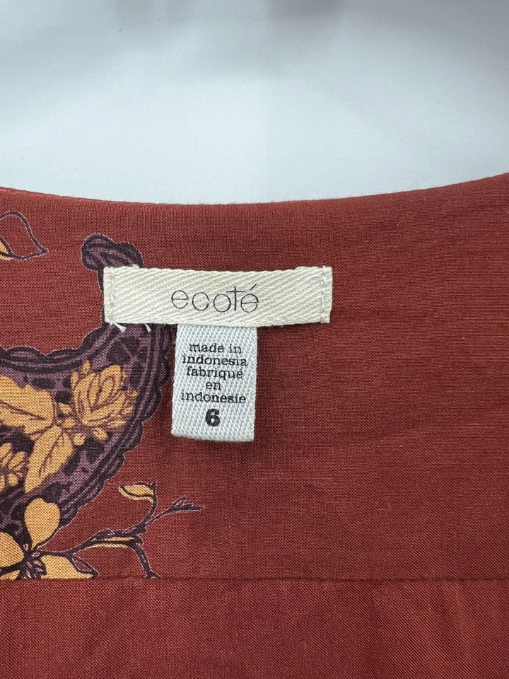 Mameluco Ecote Mujer 6 Marrón Óxido Floral Manga Larga Cuello en V Boho Festival Foto 3 de 4