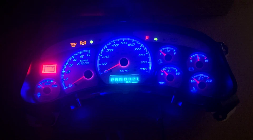 99-02 SILVERADO SIERRA CUADRO DE INSTRUMENTOS CALIBRE 7 VELOCÍMETRO TRANSMISIÓN REMAN Foto 4 de 4