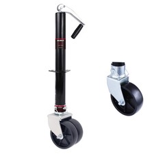 Trailer Tongue Jack Stands w/Dual Wheel Heavy Duty Adjustable Swing-Up Swivel