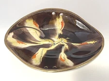 Vintage 1953 Mid Century Modern WEST GERMANY 912 Dish Tray  candy lava glaze art