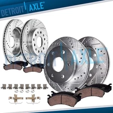 Front Rear Drilled Disc Rotors Brake Pads for Toyota Tundra Sequoia Lexus LX600