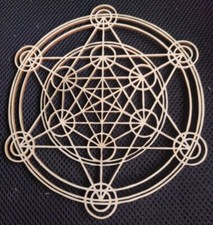 Metatrons Würfel Wandbild 3D Holz 5 Größen 10-35cm