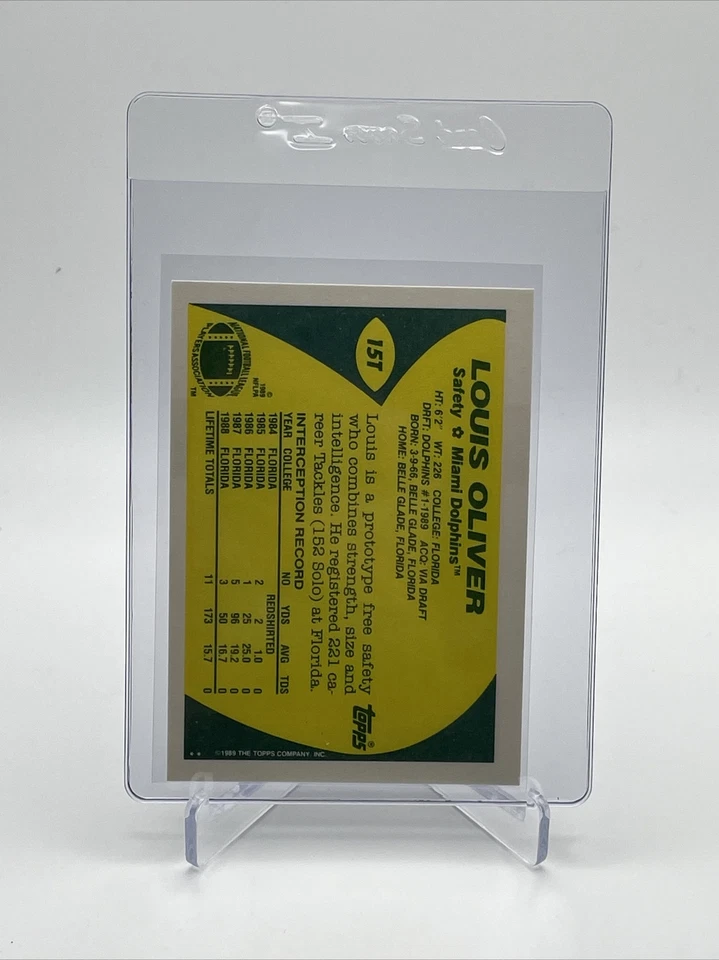 1989 Topps Traded Louis Oliver Rookie Card #15T NM-Mint FREE SHIPPING - Image 2 of 3