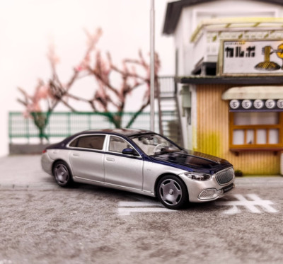 ZD ARBox 1:64 Silver Blue S680 Maybach Luxury Model Diecast Metal Car BN