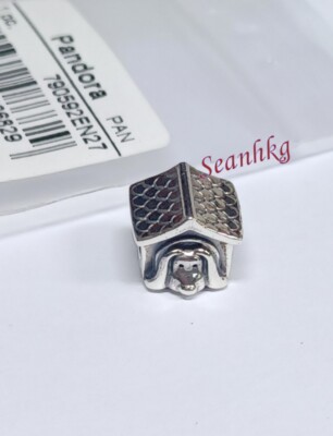 Pandora Doghouse with Red Heart Clip Charm Sterling Silver Enamel NEW 790592EN27