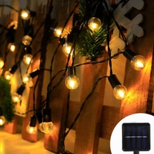 Solar String Light 20 LED Bulbs 17ft Patio Party Yard Wedding Waterproof Outdoor