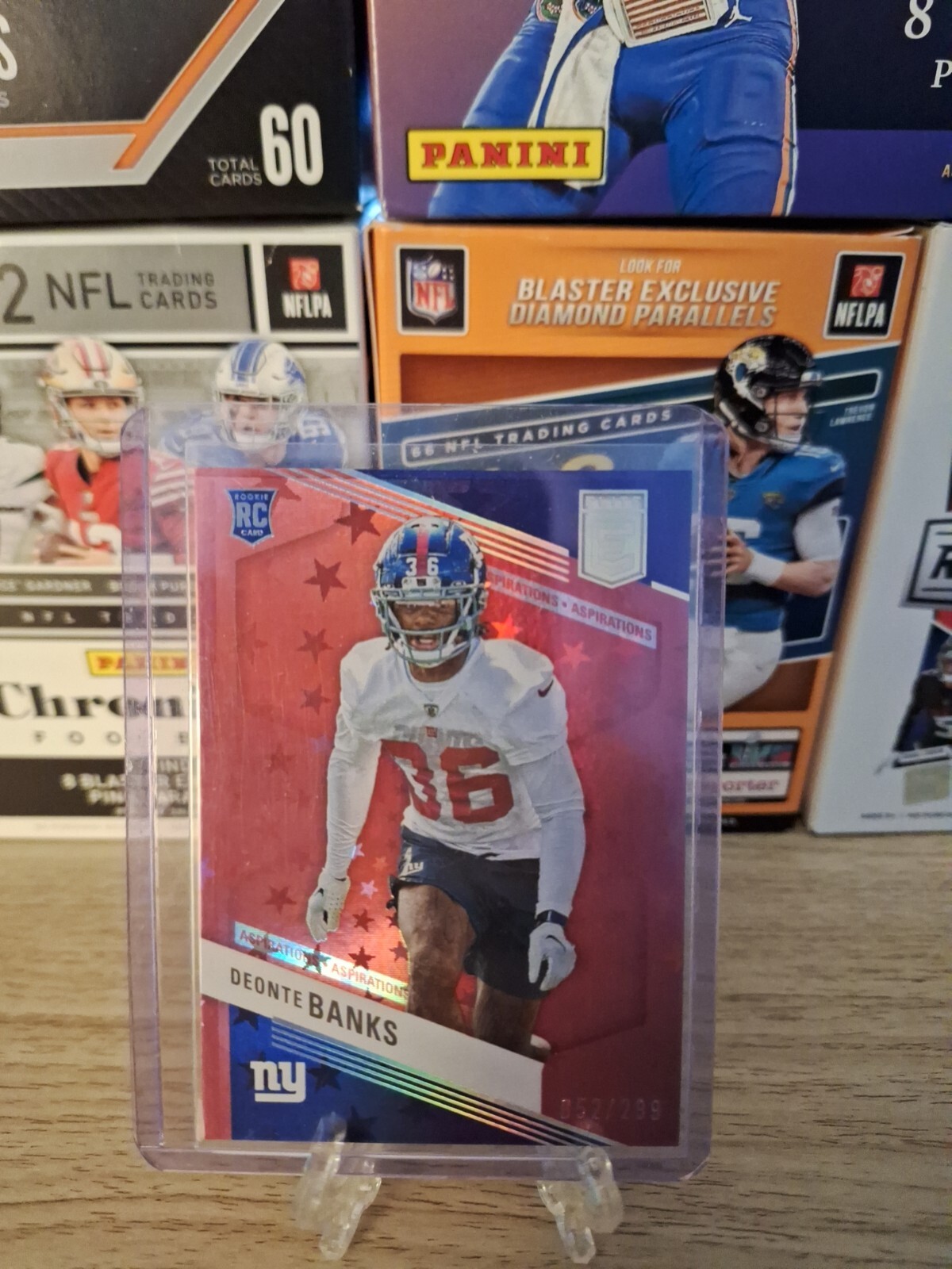 Deonte Banks RC 2023 Donruss Elite Red Aspirations Stars 052/299 Giants