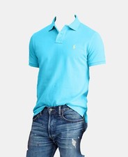 110 Polo Ralph Lauren Men's Classic-Fit Blue Short-Sleeve Polo Shirt Size S
