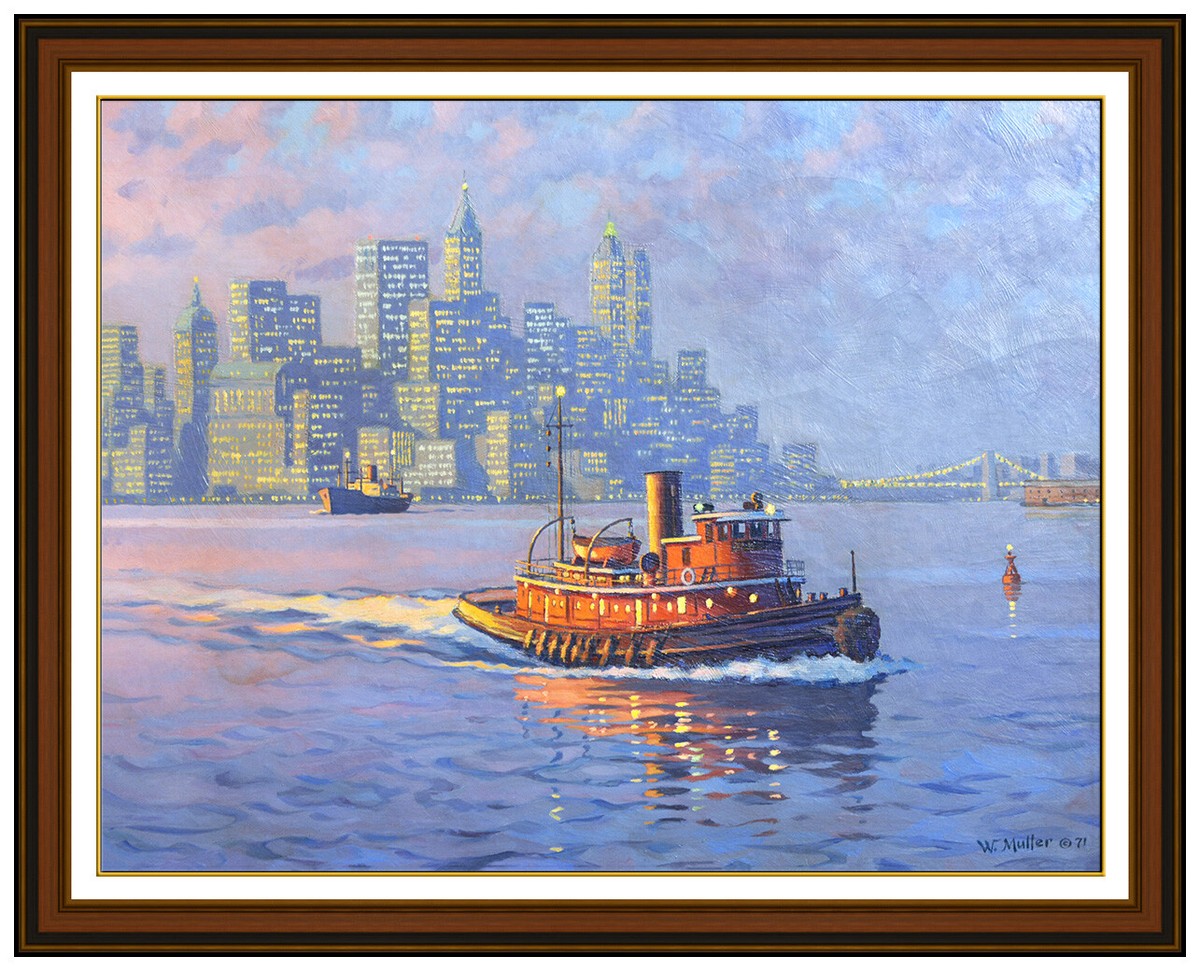 【F4号】good blue(spelling) 油絵 oil painting Vintage original oil painting on canvas, Sea Scape, signed