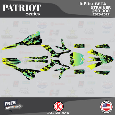 Graphics Kit for Beta Xtrainer 250 300 2020 2021 2022 Patriot Series - Lime