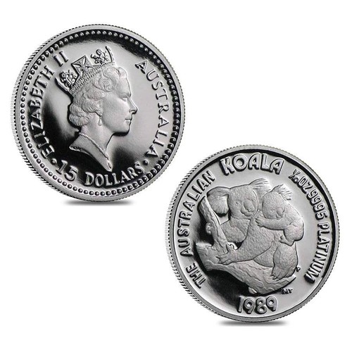 1989 Australia 1.9 oz Proof Platinum Koala 5-coin Set .9995 Fine With Box - Picture 5 of 7