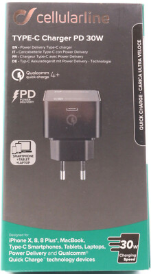 USB Typ C PD Schnell Ladegerät Qualcomm Cellularline Handy Adapter Netzteil 104