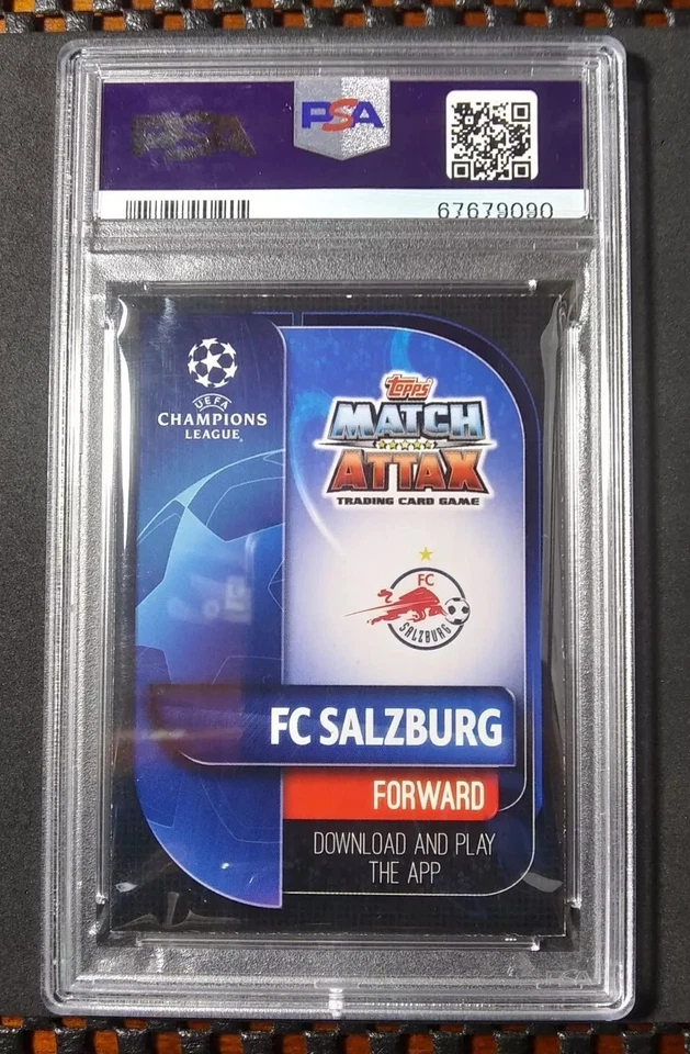 2019-20 Topps UCL Match Attax Hat-Trick Hero Rookie #HH1 Erling Haaland RC PSA 8 - Image 4 of 4