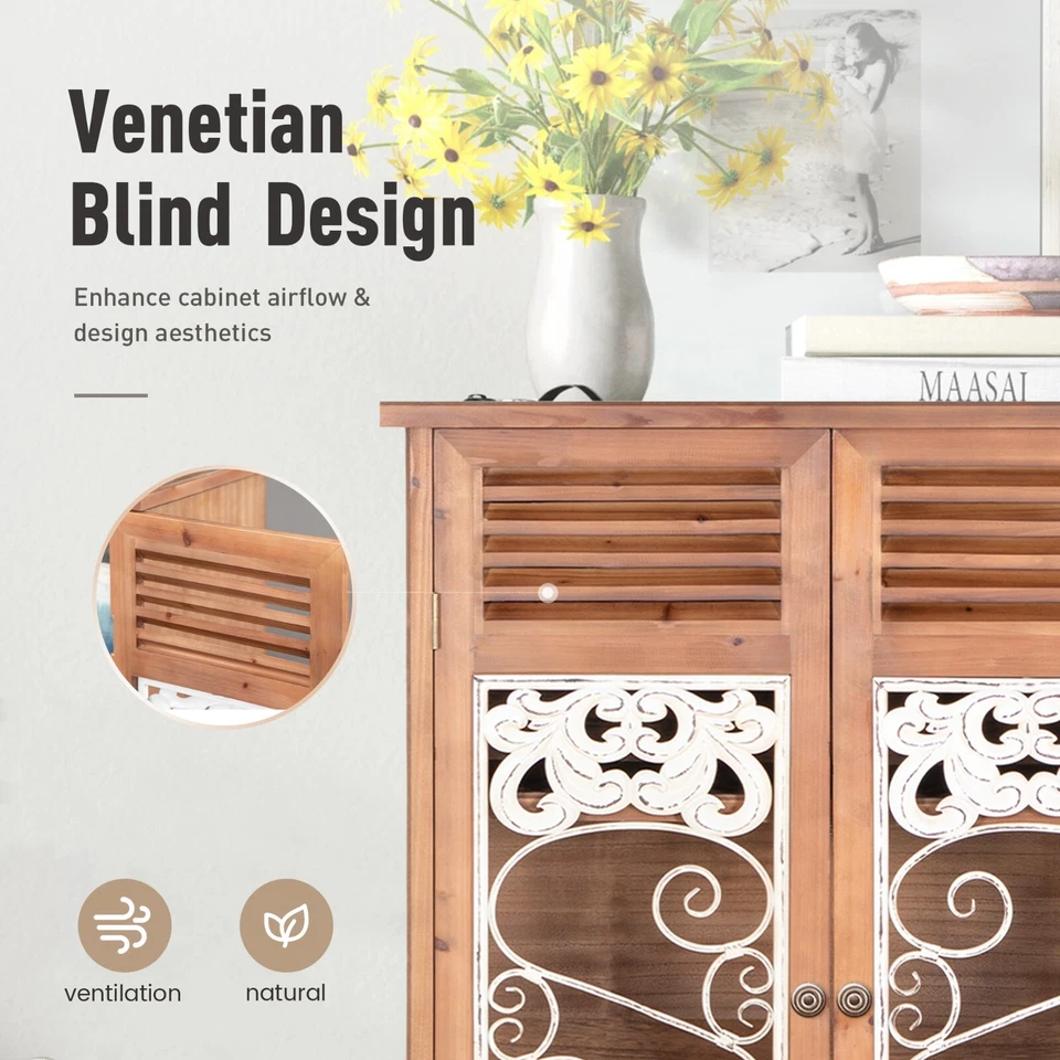 Armário de armazenamento antigo 47"" de altura com portas armário de destaque para cozinha - Imagem 4 de 4