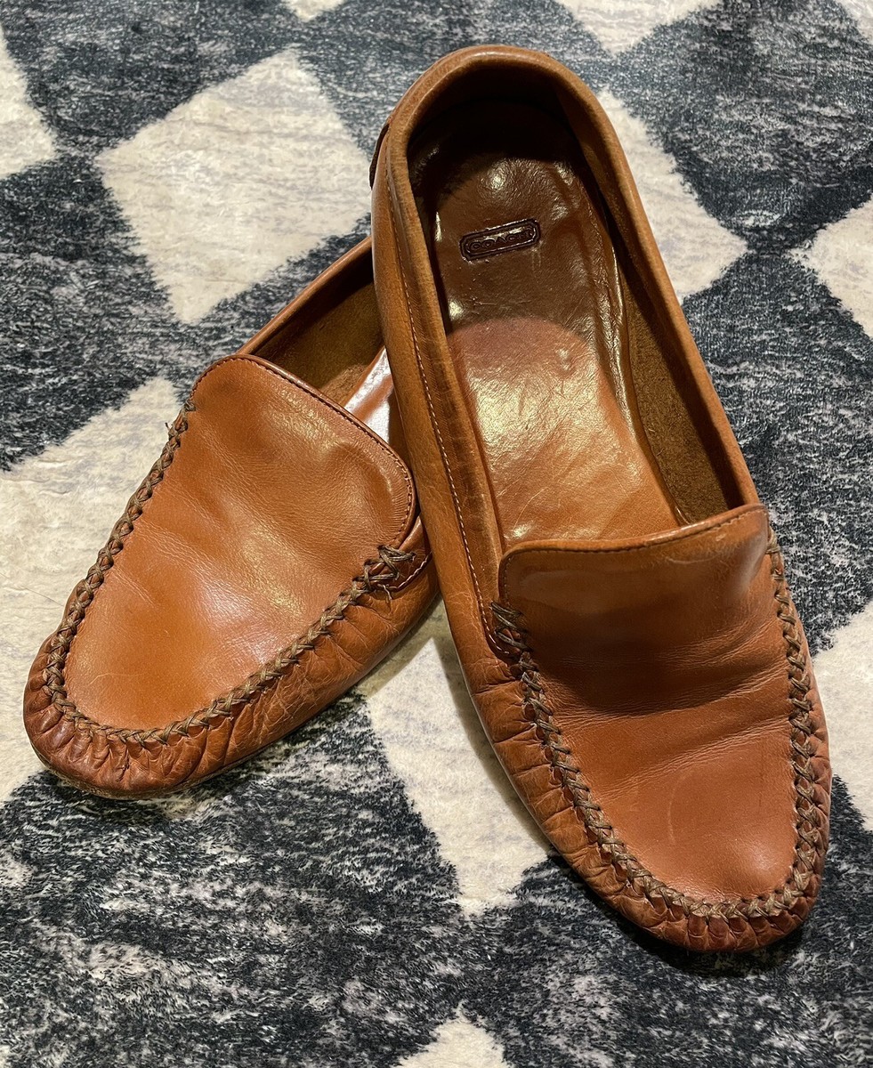 Coach Womens Brown Butter Soft Leather Loafers Flat Shoes