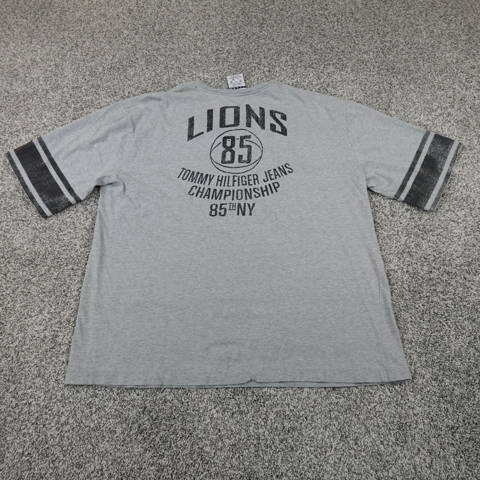 VTG Tommy Hilfiger Shirt Mens XL Gray Lions Basketball Graphic Grunge 90s Y2K