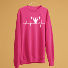Bodybuilder Heart Beat Sweatshirt Fitness Muscle Workout Gym Training Yoga Gifts