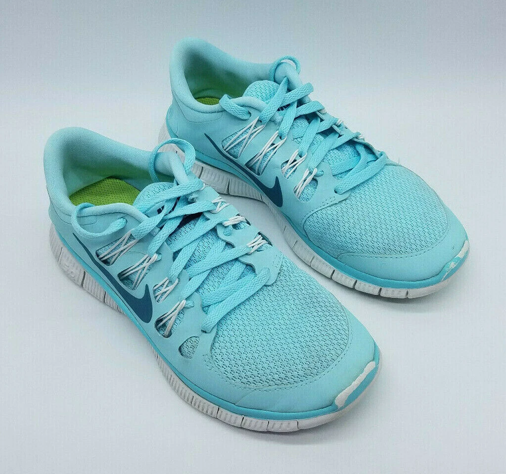 Nike Free 5.0 Women s Size 7 Running Shoes Turquoise Blue White