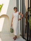 Sleeveless Linen Maxi Dress, Casual Linen Dress With Pockets, Plus Size Clothing