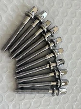 10 Drum Tension Rods 1.65”(42mm)Chrome with Washers Diameter 7/32" Drum Part