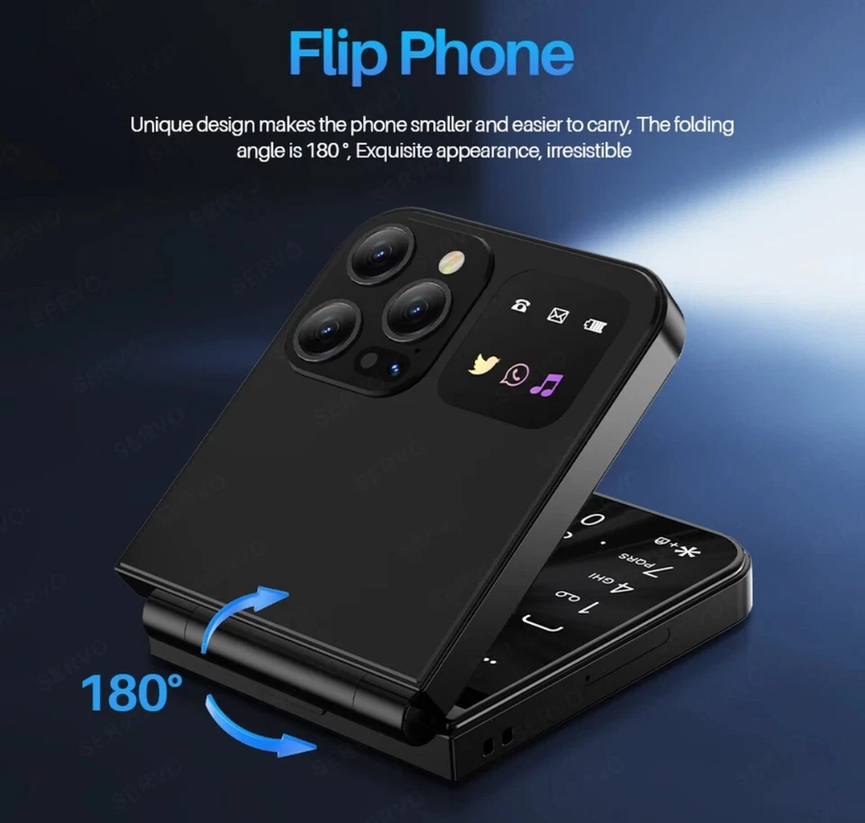 Cellulare Pieghevole Dual Sim: Color Nero E Bianco Servo A 50 Pro Estate Mare - Immagine 3 di 4