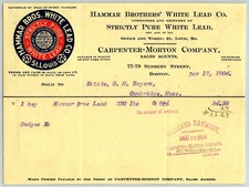 Carpenter Morton White Lead Boston, MA 1904 Statement Geo. M Rogers* (#11)