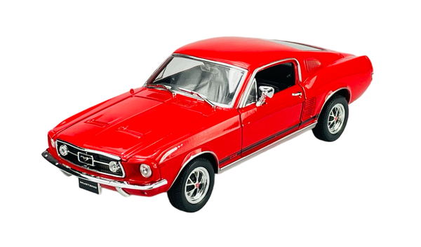 Welly 1967 Ford Mustang Gt Rot 1:24 Die Cast Metal Model Neu Im Kasten-image