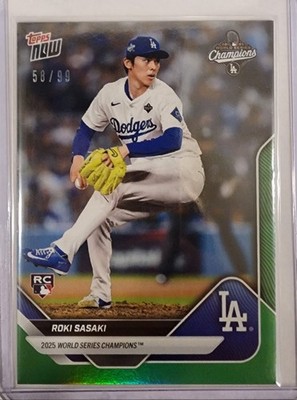 2025 Topps Now Roki Sasaki Dodgers World Series WS-14 #58/99