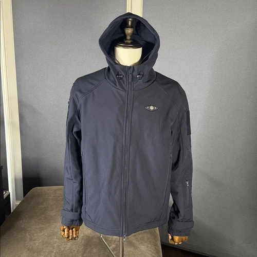 Wasoto Men's Navy Blue Heated Hooded Jacket Zip Up Size L with Battery Pack NEW - product listing photo