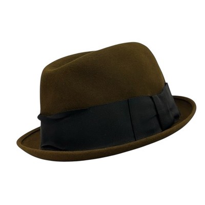 Used 50s-60s 重厚なウールダブルジョーゼット♡ チロリアンマント Vintage 50s LANCASHIRE 7 1/8 Wool Felt Fedora Hat Classic Retro
