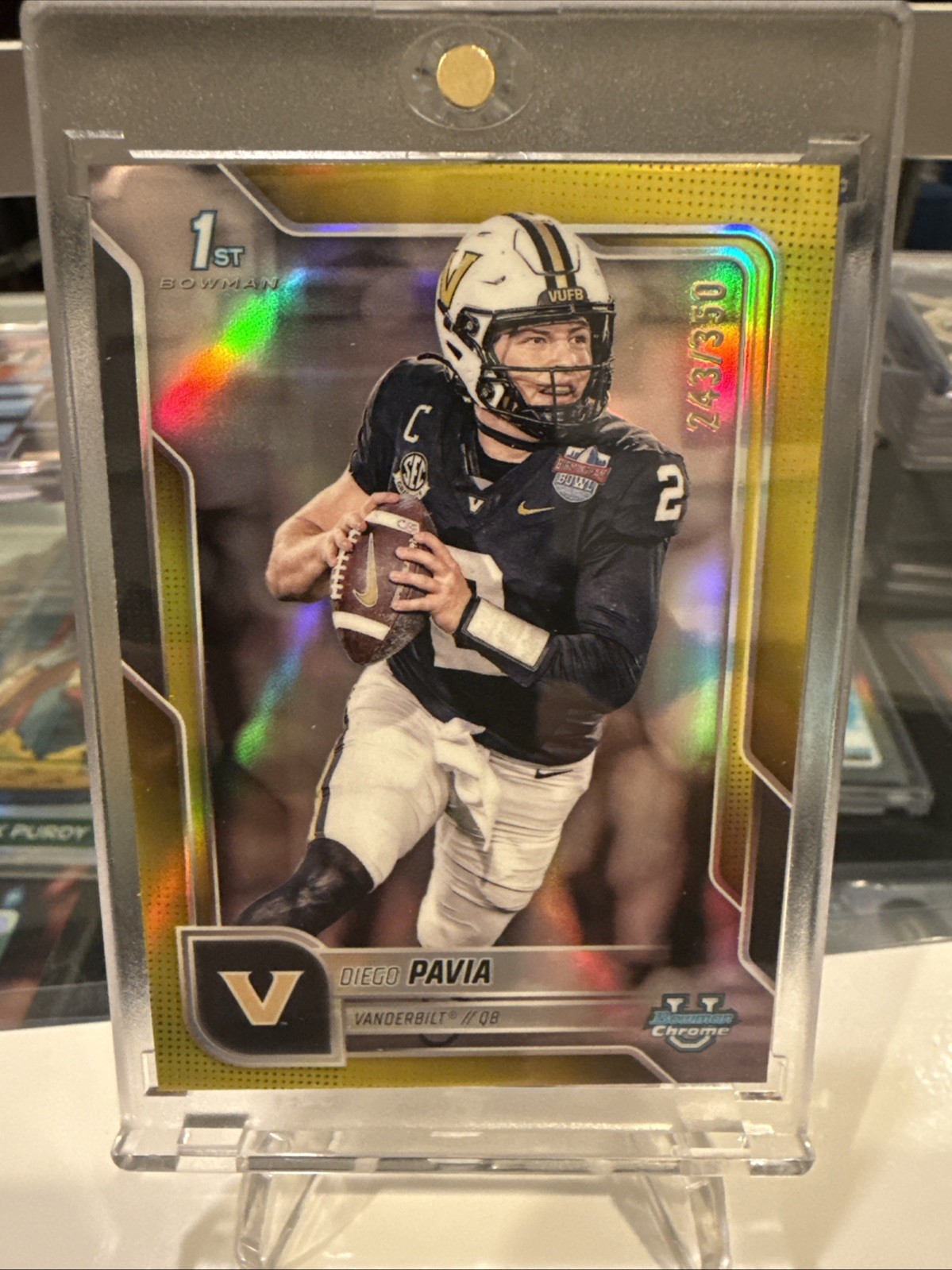 Diego Pavia 2025 Bowman Chrome U #190 1st Bowman Yellow /350 🔥 Vanderbilt SP