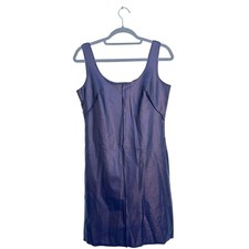 Moschino Cheap & Chic Metallic Purple Bodycon Mini Dress Exposed Seams Sz 10