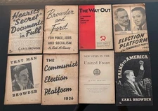8 Earl Browder Communist Party Vintage 1930's Election Booklet / Pamphlets 