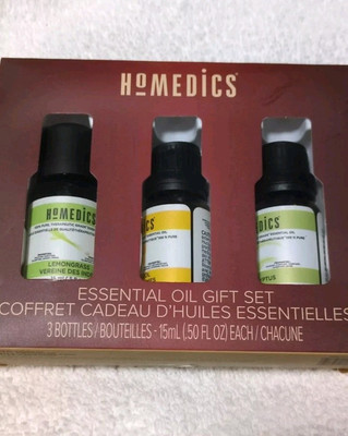 Homedics Essential Oil Gift Set Eucalyptus Lemongrass Citrus Carol .50 FL Oz New