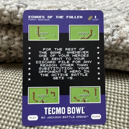 2026 Bo Jackson Battle Arena Tecmo Bowl Play Card #PL27 ECHOES OF THE FALLEN SP