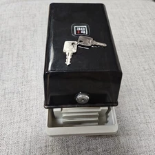 Vintage 30+4 3.5" Floppy Disk Storage Container W Divider, Lock & Keys