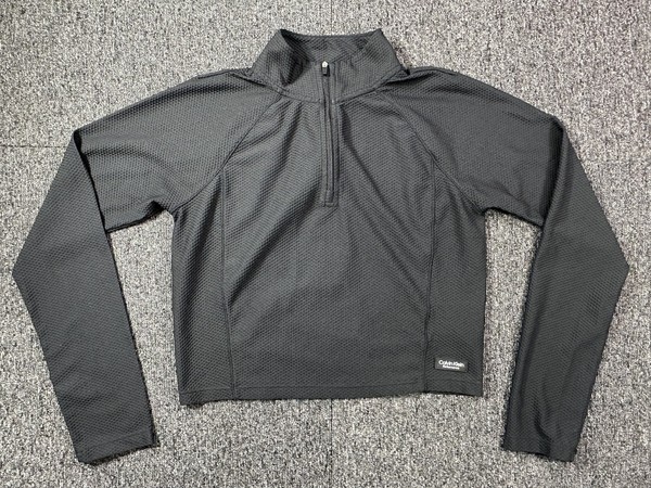 Calvin Klein Performance Crop Pullover Sweatshirt Womens Large Black Mock Neck